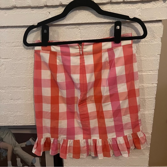 J.Crew Factory Pink & Tangerine Gingham Skirt - Picture 5 of 5